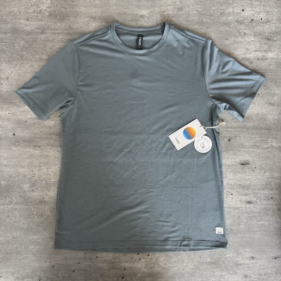 Vuori Current Tech Short Sleeve Tee Small Mist Blue NEW 4 Way Stretch T-Shirt - Picture 2 of 5
